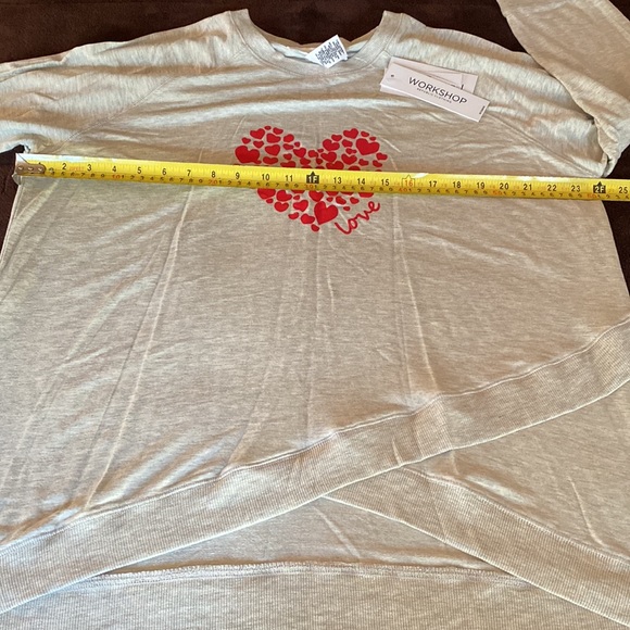 NWT WORKSHOP Republic Clothing Modal Hearts ❤️ Long Sleeves Top Plus Size 1X - Picture 8 of 14